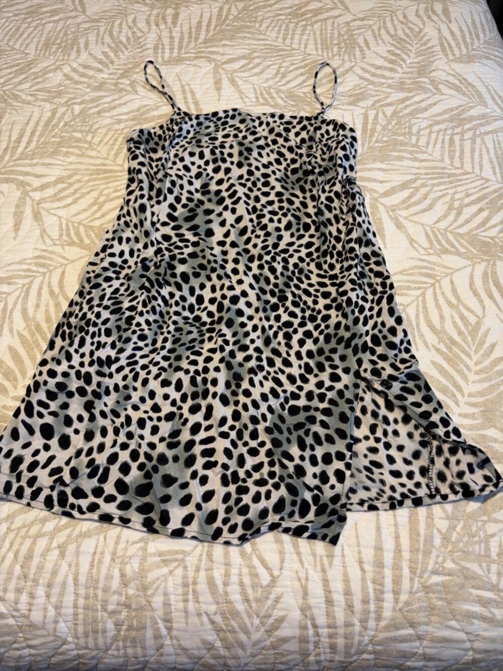 Motel Dalmatian Print Datista Mini Dress XS Black & White NWT
